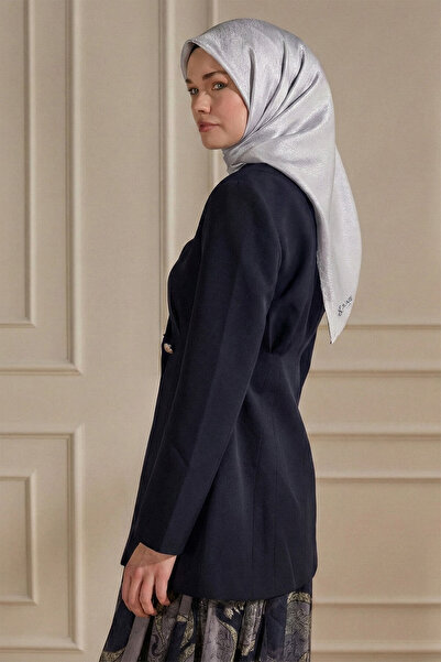 SilkTouch Silver Solid Color Amber Scarf