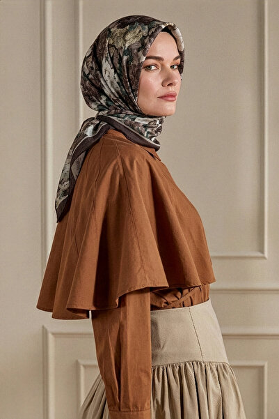 SilkTouch Mink Night Flower Patterned Muslin Scarf