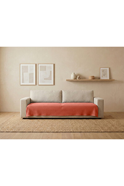 destinyhometex Husa de canapea/pătură TV fără franjuri cu model vafe 100x200cm