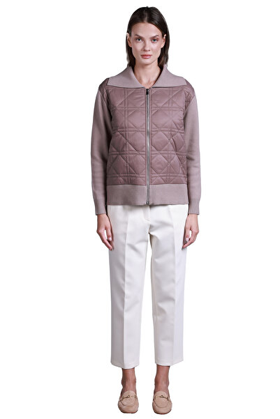 Sempre Pulover minimalist pentru femei cu glugă - mânecă lungă, detaliu matlasat