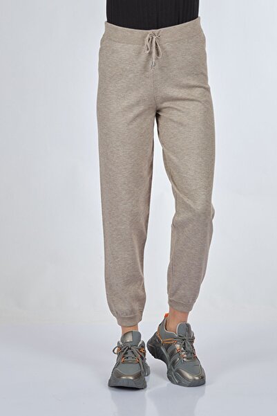 Desen Elastične nogavice Elastični struk Bež ženske pantalone 22222301