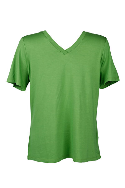 Vedi -bb Minimalist Oversize V Yaka Kadın T-Shirt - Kısa Kol