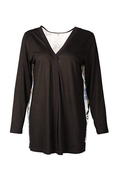 Vedi -bb Жіночий довгий рукав V-подібний комір міді кардиган - мінімалістични...