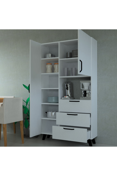 MOBİLİQUE Çok Amaçlı Mutfak Mikrodalga Fırın Dolabı Beyaz