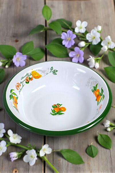 İnci Emaye 24 Cm Emaye Kase , Çukur Tabak, Salata Tabak, Cips Tabak