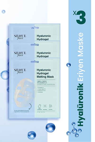 Dermal Hyalüronik Hydrojel Şeffaflaşan Kore Yüz Maskesi Nemlendirici Eriyen M...
