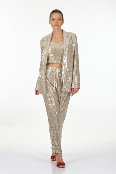 Ysatis Γυναικείο μπουφάν με παγιέτες χρυσό 23231000122