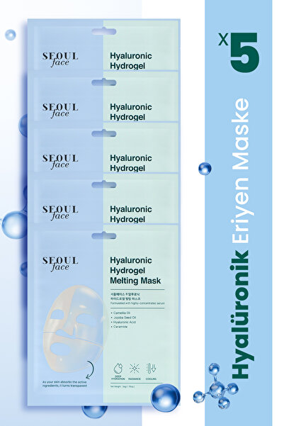 Dermal Hyalüronik Hydrojel Şeffaflaşan Kore Yüz Maskesi Nemlendirici Eriyen M...