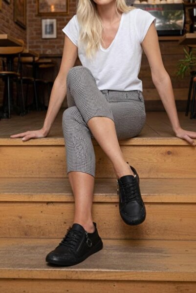 37Numara BIG SIZE WOMEN'S GENUINE LEATHER SHOES 40-41-42-43-44 BLACK LEATHER