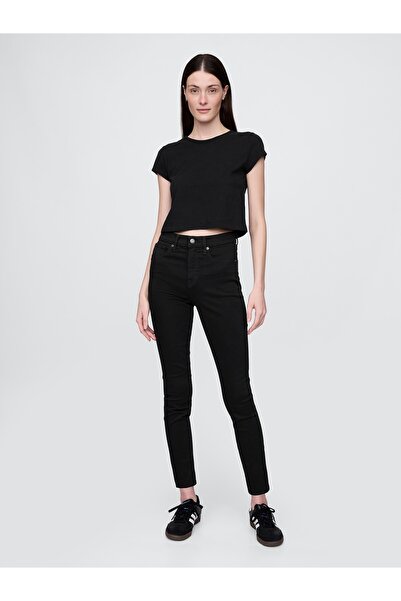 GAP Kadın Siyah High Rise True Skinny Washwell™ Jean Pantolon
