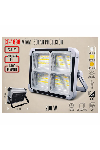 Cata CT-4698 200W Mıami 3 Modlu Dimmerli Çakarlı Yeni Tip
