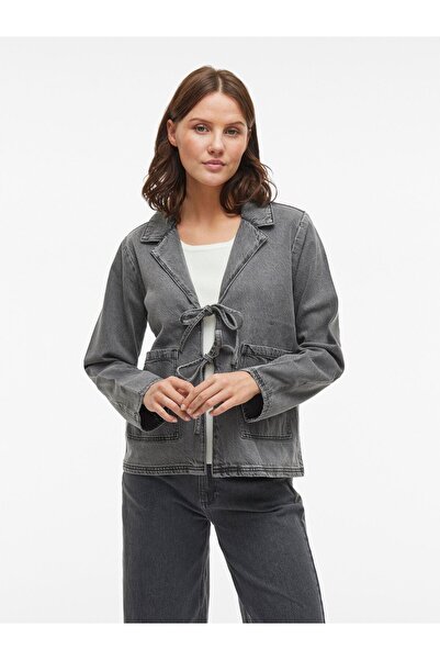 VILA Jeansjacke VIKIKI Vorn gebundene