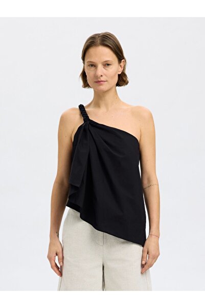 SELECTED One-Shoulder-Top Geflochtenes
