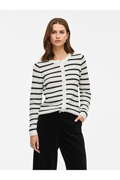 VILA Strickjacke VIDALO Rundhals