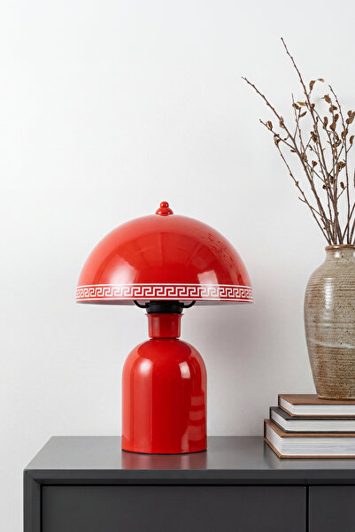 Marrien Luna Luxury Lampshade with Orange Metal Body - 25 cm - Bedroom Lighti...