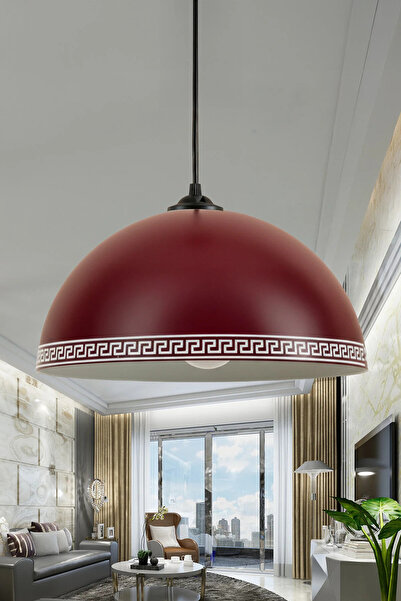 Marrien Luna Luxury Tekli Bordo Metal Sarkıt (30 cm) Salon, Mutfak & Cafe içi...