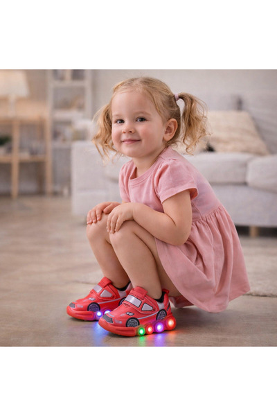 Bebelul Red sneakers with lights - Car
