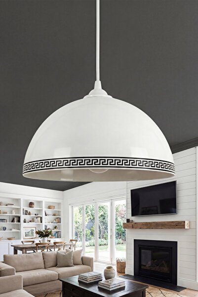 Marrien Luna Luxury Tekli Krem Metal Sarkıt (30 cm) Salon, Mutfak & Cafe için...