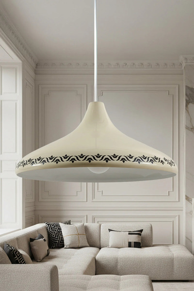 Marrien Nova Tulip Modern Tekli Krem Metal Sarkıt (35 cm) Salon, Mutfak & Caf...