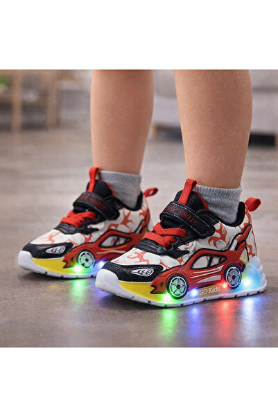 Bebelul Adidasi cu luminite pentru baietei - Masinuta rosie