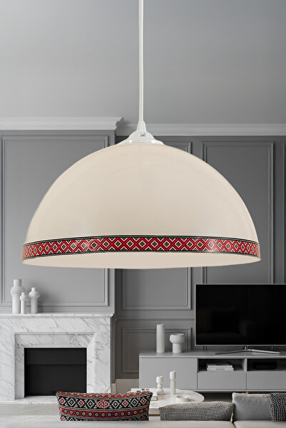 Marrien Luna Rug Tekli Krem Metal Sarkıt (30 cm) Salon, Mutfak & Cafe için De...