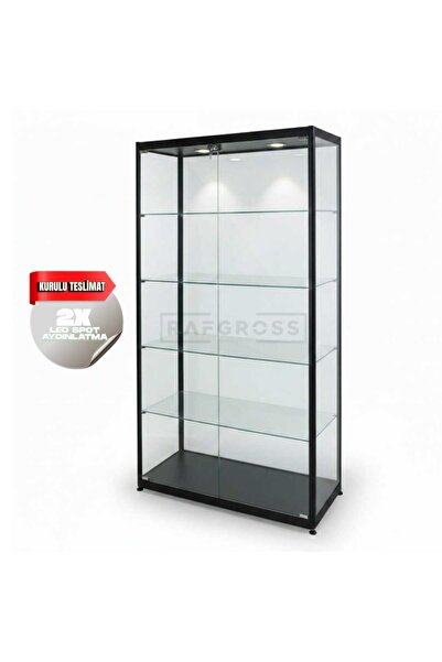 RAFAX Kurulu Teslimat, 40x80xH180,camlı Dolap, Camlı Vitrin, Koleksiyon Dolab...