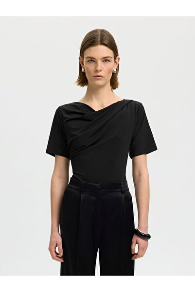 SELECTED T-Shirt Drapiertes