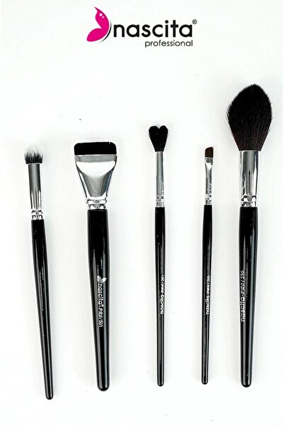nascita Premium Yüz ve Göz Makyaj Fırça Seti 5'Li NASBRUSHSET180