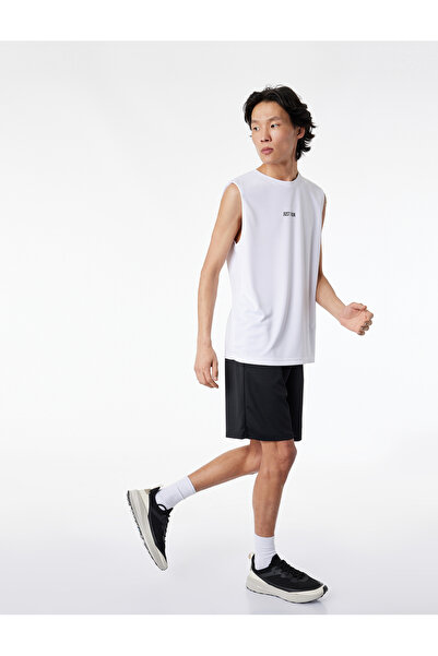 Koton Comfortable Fit Crew Neck Sleeveless Sports Tank Top with Printed Back