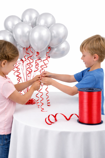 Kikajoy Rafie cu dungi drepte roșii de 8 mm - 200 M 1 bucată