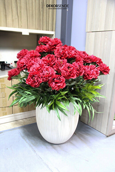 Dekorsende Yapay Şakayık Dalı Kırmızı 68 cm