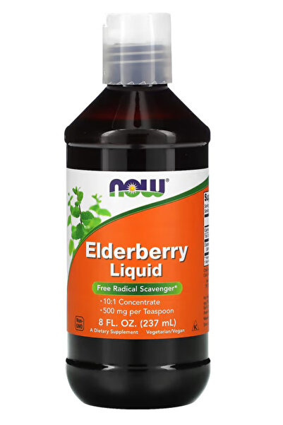 Now Supplements, Elderberry (Sambucus nigra) Liquid, 500 mg, 8 fl oz (237 ml)
