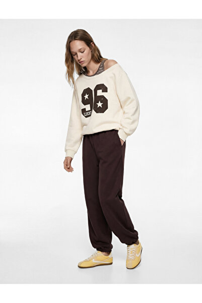 Koton Üç İplik Şardonlu Uzun Kollu Baskılı Halter Yaka Sweatshirt