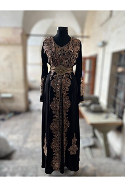 MODA Γυναικείο Καφτάν Βραδινό Φόρεμα με Ζώνη