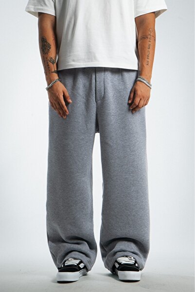 e&e بنطال رياضي رجالي فضفاض باللون الرمادي مع واقي من التقطير من شادو