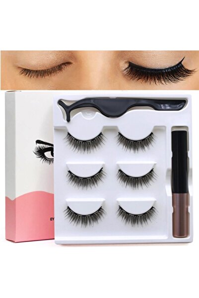 Arzu Güzel Cosmetics İpek Kirpik Görünümlü Manyetik Mıknatıslı Takma Kirpik 3...