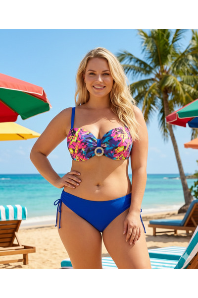 hazelin Жіночий бікіні з синім візерунком, підкладка, деталі HZL25S-LC3322