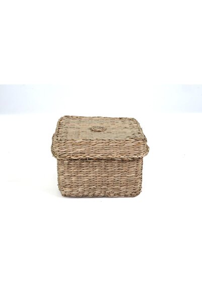 KANCAEV Natürel Hasır Kapaklı Sepet Kare Küçük - 2'li Set Olarak Satılmaktadır.