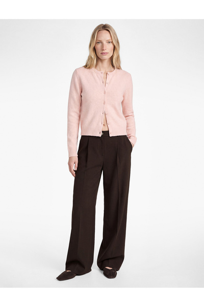 Koton Long Sleeve Crew Neck Buttoned Knitwear Cardigan