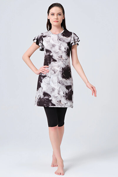 ALFASA Flounced pola rukava pola zatvoren kupaći kostim