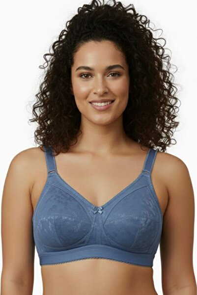 Brashop Μπλε Γυναικείο Σουτιέν Μεγάλου Μεγέθους C Push-Up Minimizer - Με Σχέδ...