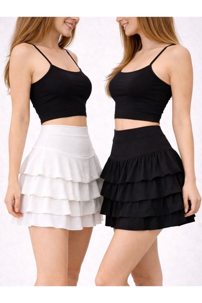 EXPECTED 2'' чорно-біла 4 шари 4 шари Спідниця Burümcük Тканина лайкра Міконос