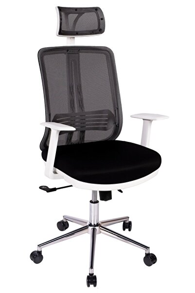 Ofisbazaar UP Beyaz Fileli Yönetici Koltuğu | Ergonomik Başlıklı Ofis Koltuğu...
