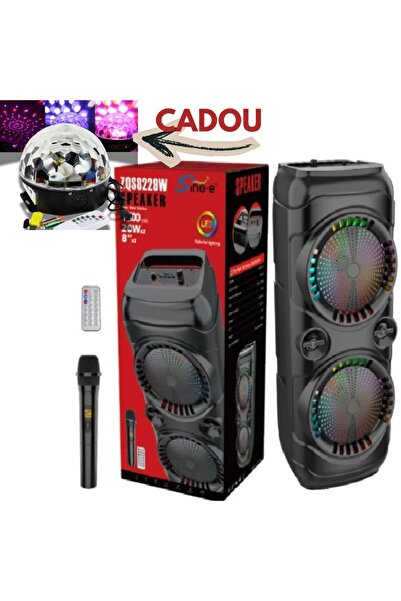 SING Boxă Karaoke Portabilă, Înălțime 64 cm, Bluetooth, USB, card TF, AUX, Ra...