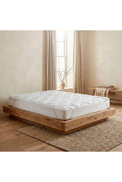 OTHELLO Optima Beyaz Kapitoneli Lastikli Yatak Pedi 180x200 Cm