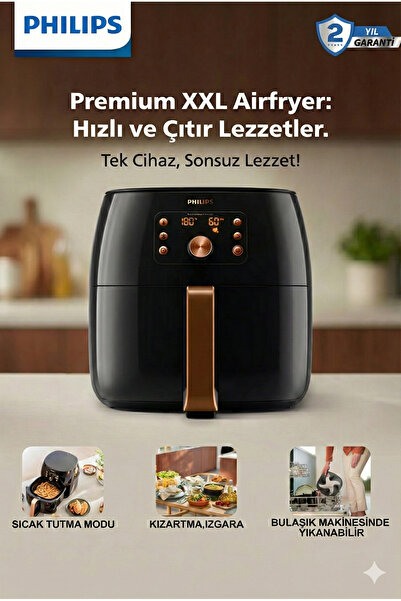 Philips En Güçlü XXL Airfryer 7.3 Litre Hacim Akıllı Algılama Teknolojili Tek...