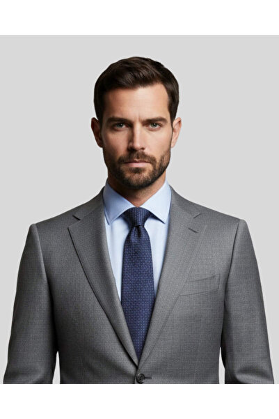 1001 Kravat ربطة عنق كلاسيكية منقوشة باللون الأزرق الداكن بعرض 8 سم