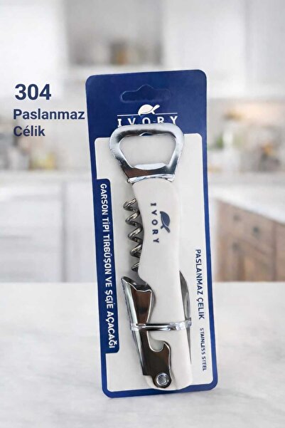 Swift Shop 3'lü Çelik Tirbuşon Şarap Mantar Açacağı Şişe Açacağı Garson Tipi ...