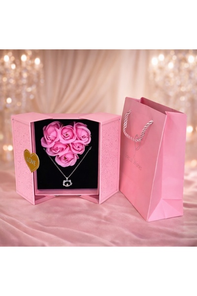 velve Power of LOVE cu lantic si pandantiv inox,trandafiri parfumati de sapun...