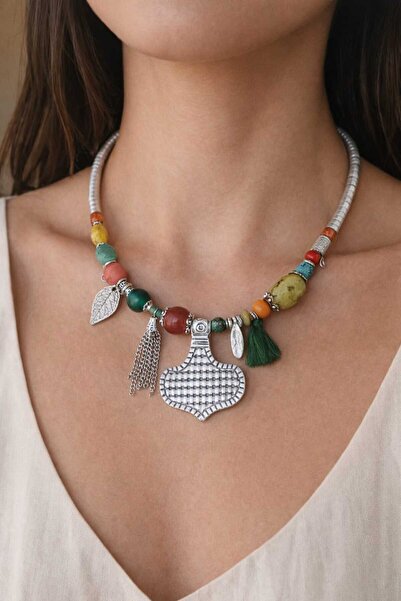 TAKİBUTİGİNİZ Gümüş Kaplama Tasma Kadın Kolye